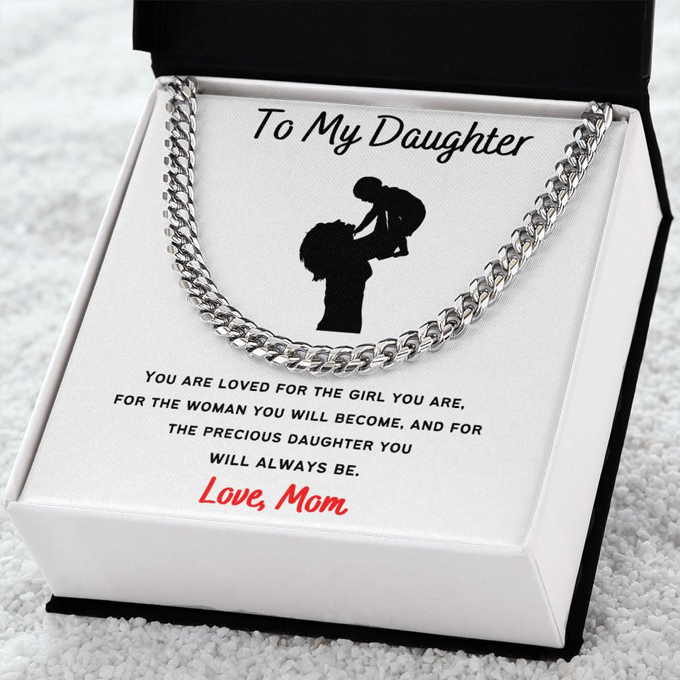 To My Daughter - Cuban Link Necklace Gift For Mom, necklace For Wife, Gift For Mother's Day
