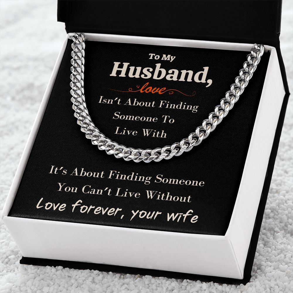A Beautiful Cuban Link Chain Necklace Gift For Husband From Wife