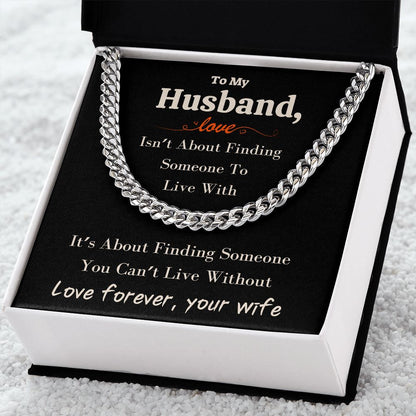 A Beautiful Cuban Link Chain Necklace Gift For Husband From Wife