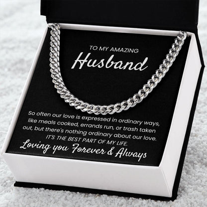 Nothing Ordinary About Our Love - Length Adjustable Cuban Link Chain For Husband