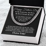 Cuban Link Chain Necklace Gift for Dad - My Dad My World Father's Day Gift, Necklace for Father
