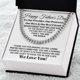 Necklace for Dad Our World Father's Day Necklace, Birthday Gift, Father's Day Gift, Necklace for Father, Cuban Link Chain Necklace
