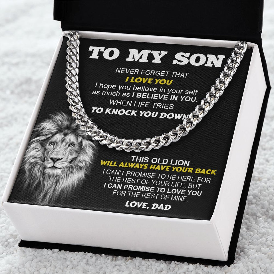 To My Son | I Believe In You | Cuban Link Chain Gift From Dad