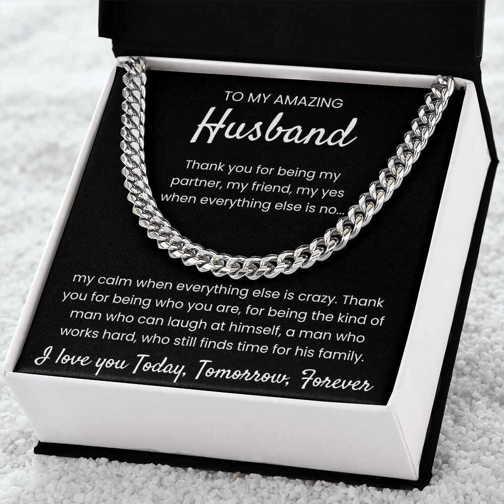 Today, Tomorrow, Forever - Length Adjustable Cuban Link Chain For Husband