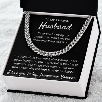 Today, Tomorrow, Forever - Length Adjustable Cuban Link Chain For Husband