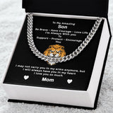 To My Son From Mom I Be Brave Have Love Life I Cuban Link Chain Necklace