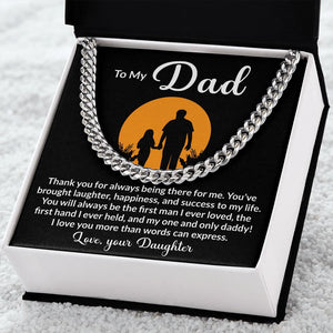 To My Dad My One And Only Cuban Link Chain Necklace for Men