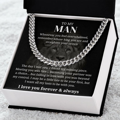 Straighten Your Crown - Length Adjustable Cuban Link Chain For Husband/Soulmate/Boyfriend