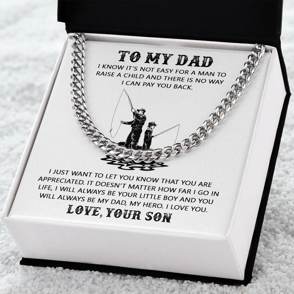 My Dad My Hero | Gift For Dad From Son | Cuban Link Chain