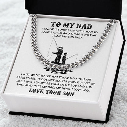 My Dad My Hero | Gift For Dad From Son | Cuban Link Chain