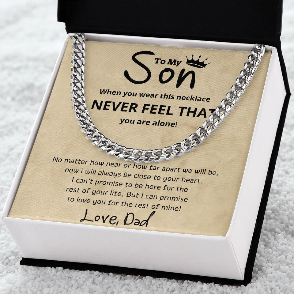 A Beautiful Cuban Link Chain Necklace Gift From Dad To Son