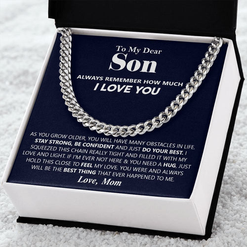 Gift For Son | Stay Strong | Cuban Link Chain