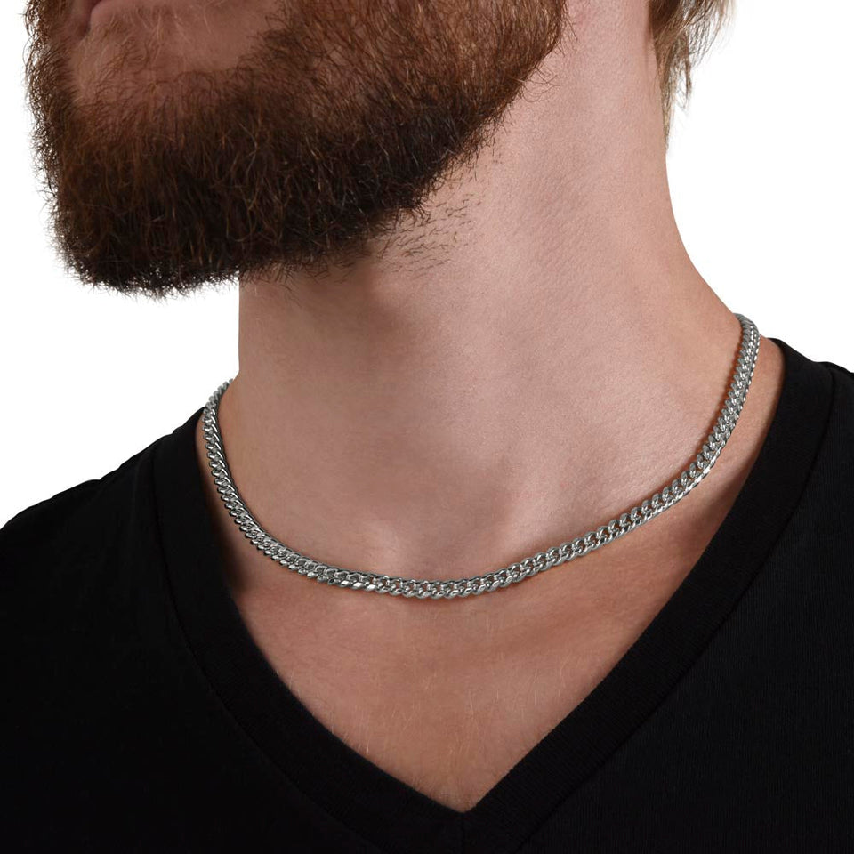 To The World's Best Dad Cuban Link Chain | Thank you for always being there for me - Father's Day, Birthday Christmas Gift from Daughter - Your Little Girl