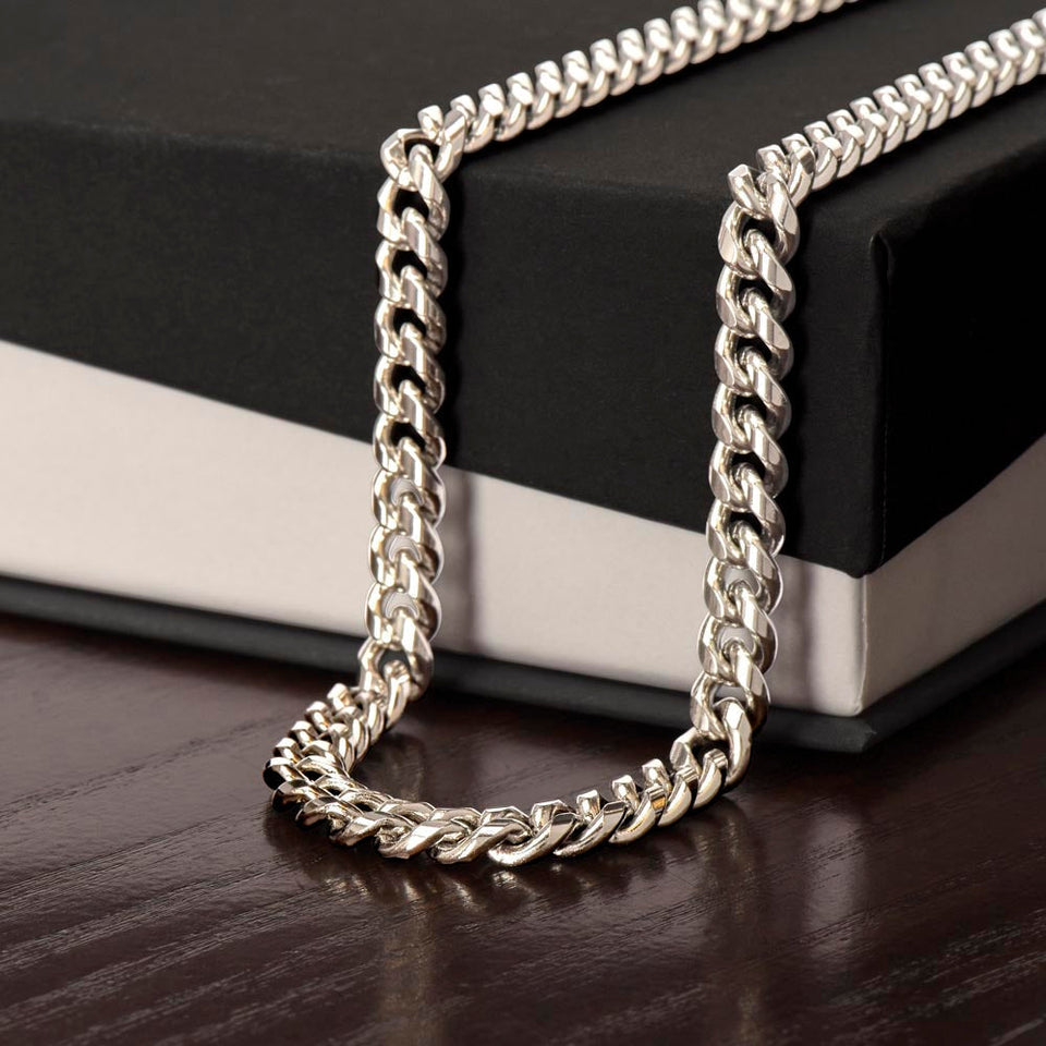 To My Brother - Cuban Link Chain - Always There - Black Card Gift For Mom, necklace For Wife, Gift For Mother's Day