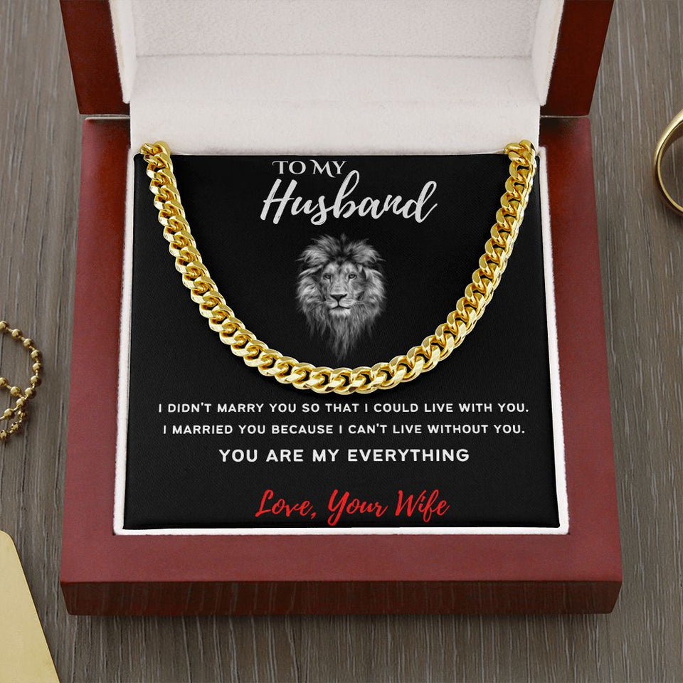 To My Husband - Cuban Link Chain Gift For Mom, necklace For Wife, Gift For Mother's Day