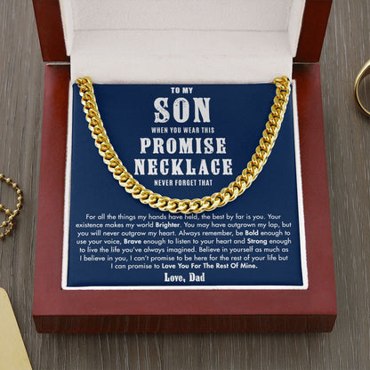 To My Son - Never Outgrow My Heart, Cuban Chain For Son Cuban Link Chain