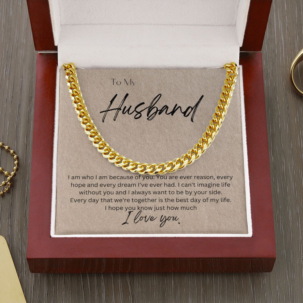 To My Husband Cuban Chain Link Necklace Gift For Mom, necklace For Wife, Gift For Mother's Day