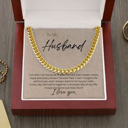 To My Husband Cuban Chain Link Necklace Gift For Mom, necklace For Wife, Gift For Mother's Day
