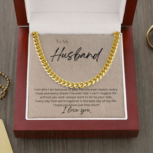 To My Husband Cuban Chain Link Necklace Gift For Mom, necklace For Wife, Gift For Mother's Day