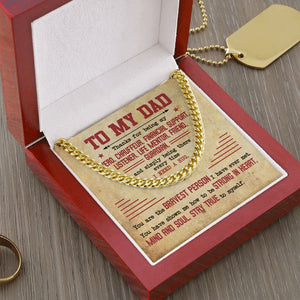 To My Dad Thanks For Being My Hero Cuban Link Chain