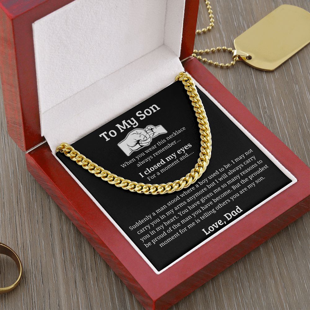 My Proudest Moment - Length Adjustable Cuban Link Chain For Son