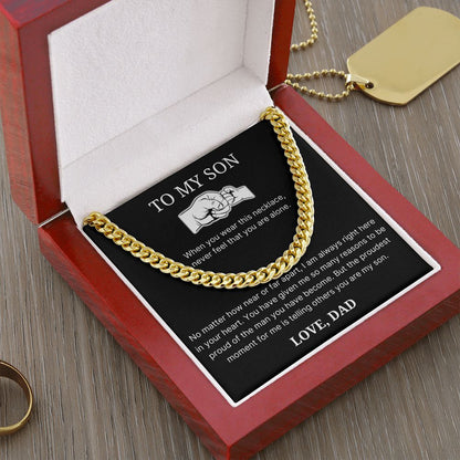 Proud Of The Man You Have Become - Length Adjustable Cuban Link Chain For Son