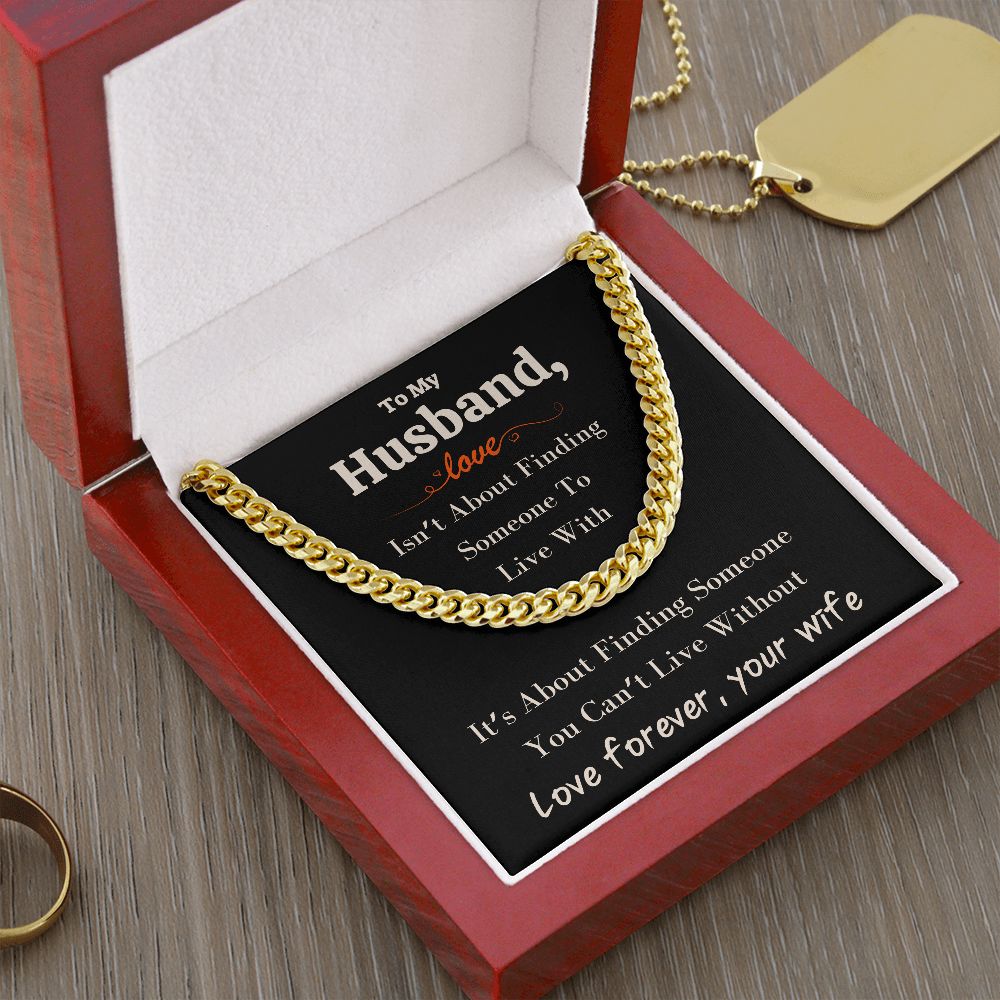 A Beautiful Cuban Link Chain Necklace Gift For Husband From Wife