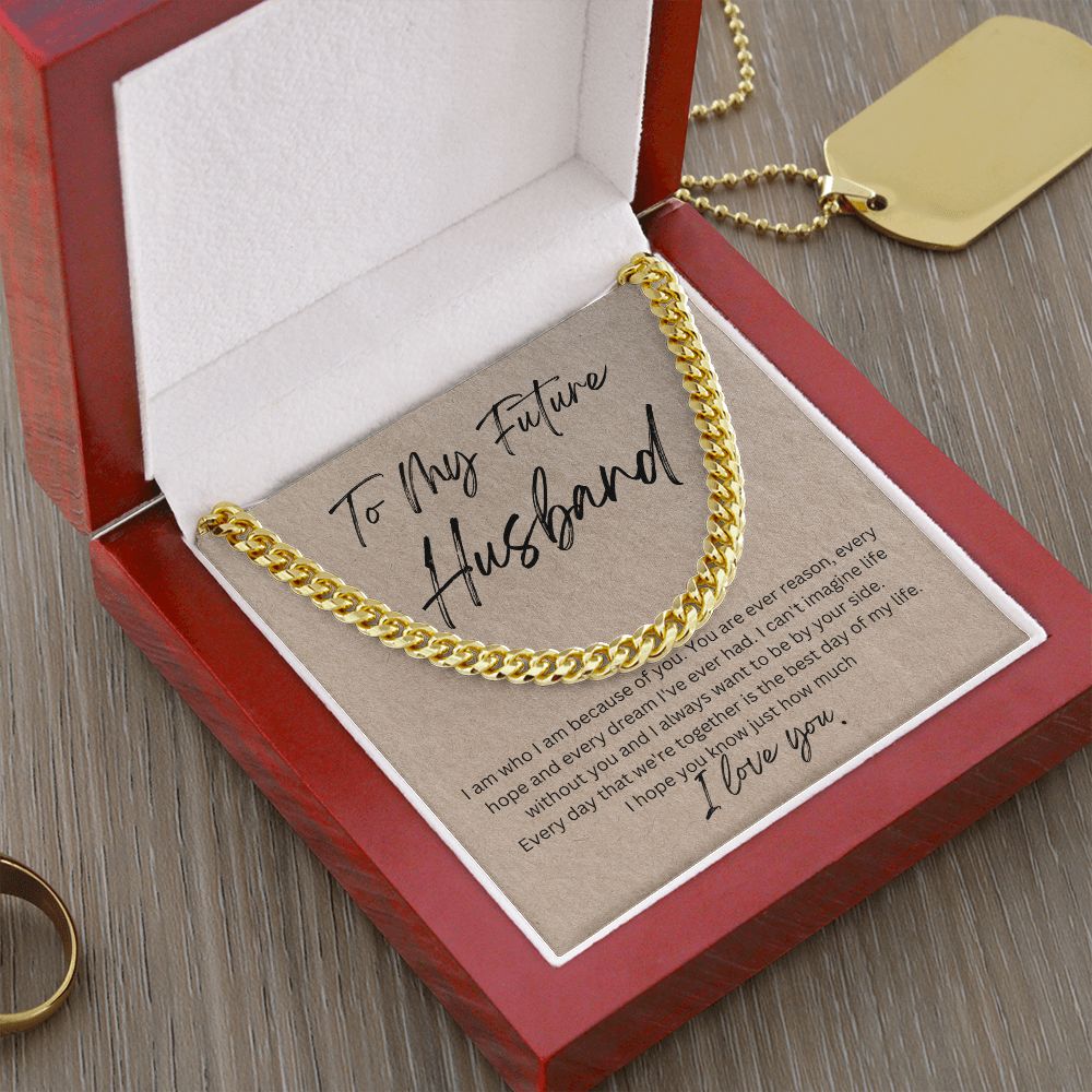To My Future Husband Cuban Link Chain Necklace Gift For Mom, necklace For Wife, Gift For Mother's Day