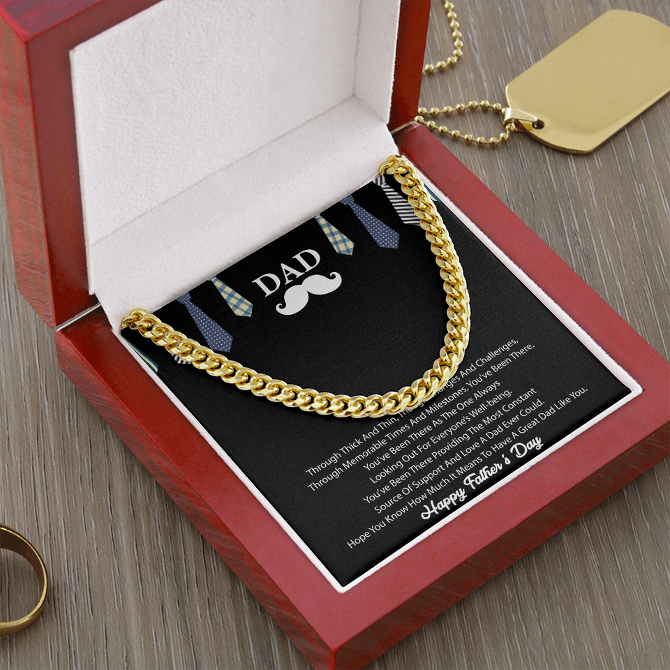 Personalized Father's Day Gift Necklace for Dad, Love Your, Daughter and Son - Cuban Link Chain