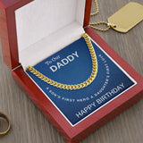 Daddy Happy Birthday Cuban Link Chain Men's Necklace