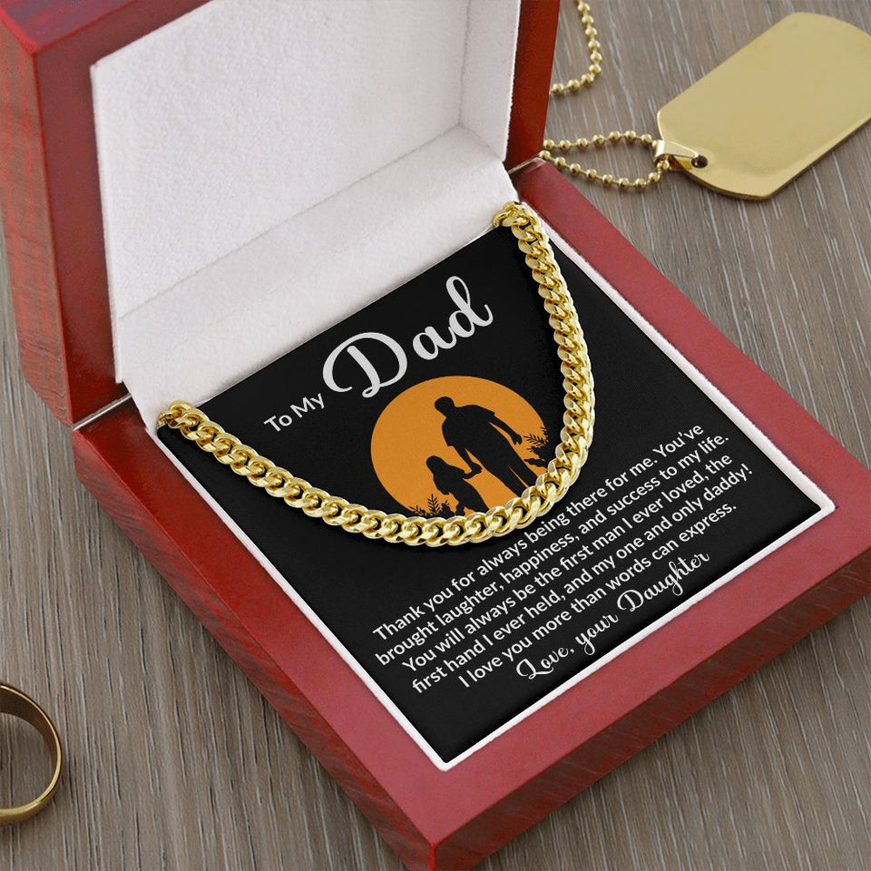 To My Dad My One And Only Cuban Link Chain Necklace for Men