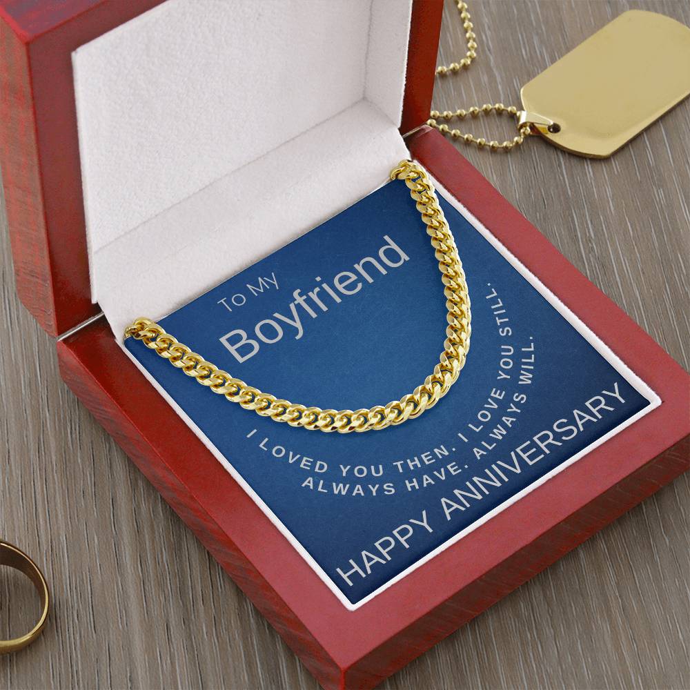 Boyfriend Anniversary Gift - Cuban Link Chain Men's Necklace