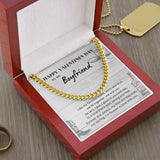 Happy Valentine's Day To My Boyfriend Cuban Link Chain Necklace Gift For Mom, necklace For Wife, Gift For Mother's Day