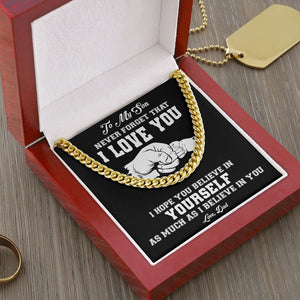 My Son | Never Forget - Cuban Link Chain Gift For Mom, necklace For Wife, Gift For Mother's Day