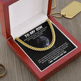 My Son | Never Fear - Cuban Link Chain Gift For Mom, necklace For Wife, Gift For Mother's Day
