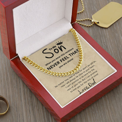 A Beautiful Cuban Link Chain Necklace Gift From Dad To Son