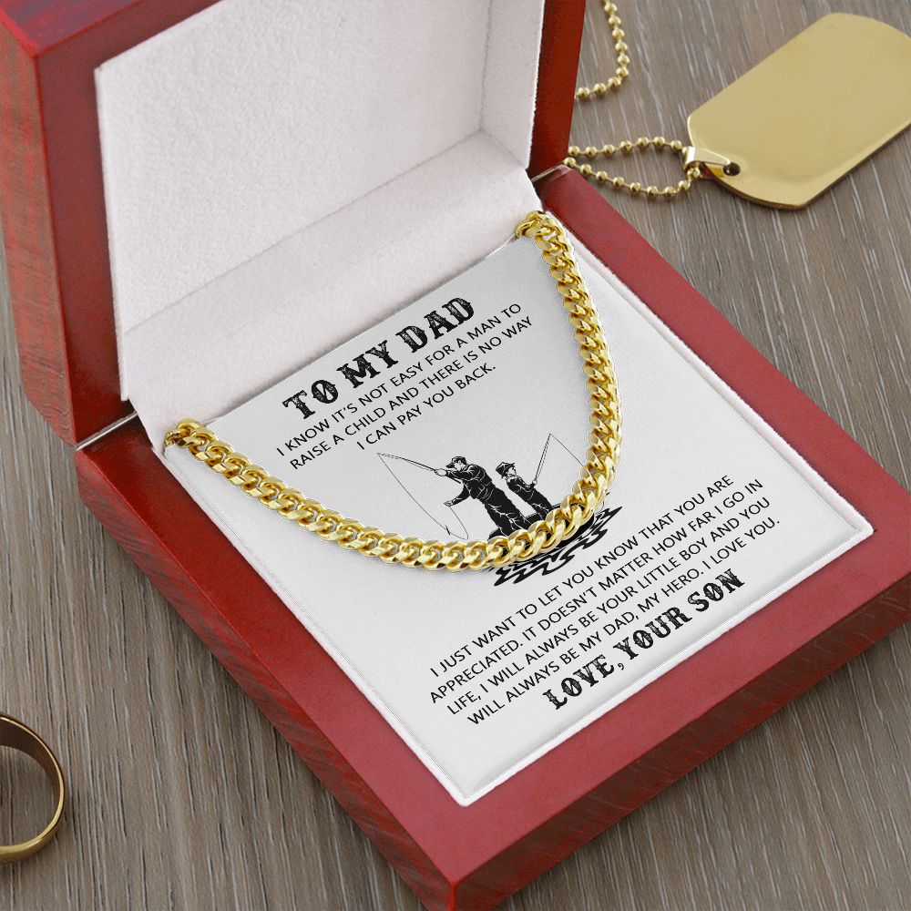My Dad My Hero | Gift For Dad From Son | Cuban Link Chain