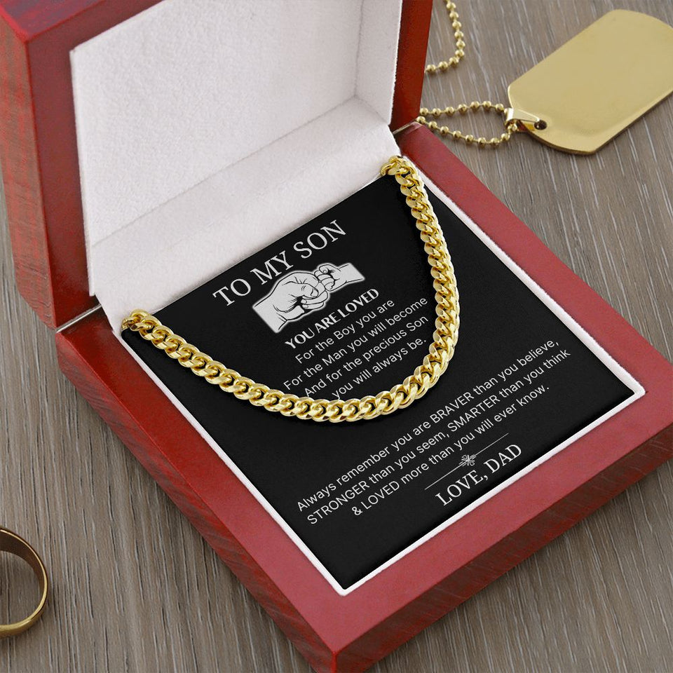 Loved More Than You Will Ever Know - Length Adjustable Cuban Link Chain For Son
