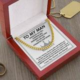 To My Man Cuban Link Chain Necklace King Gift For Mom, necklace For Wife, Gift For Mother's Day