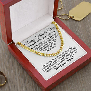 Necklace for Dad Our World Father's Day Necklace, Birthday Gift, Father's Day Gift, Necklace for Father, Cuban Link Chain Necklace