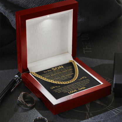 To My Son - Always Keep Me In Your Heart - Cuban Link Necklace, Cuban Link Chain