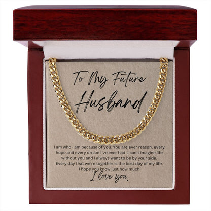 To My Future Husband Cuban Link Chain Necklace Gift For Mom, necklace For Wife, Gift For Mother's Day