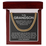 From Grandpa To My Grandson - I Hope You Believe In Yourself - Cuban Link Chain Necklace