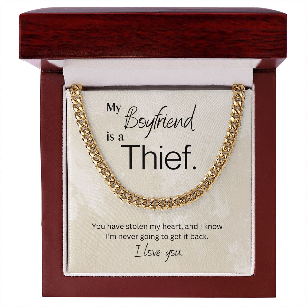To My Boyfriend Cuban Link Chain Necklace Gift For Mom, necklace For Wife, Gift For Mother's Day