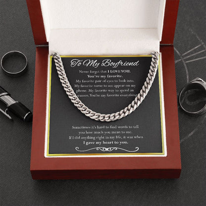 Cuban Link Chain Gift For Boyfriend. Gift For Mom, necklace For Wife, Gift For Mother's Day