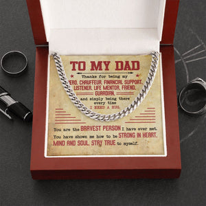To My Dad Thanks For Being My Hero Cuban Link Chain