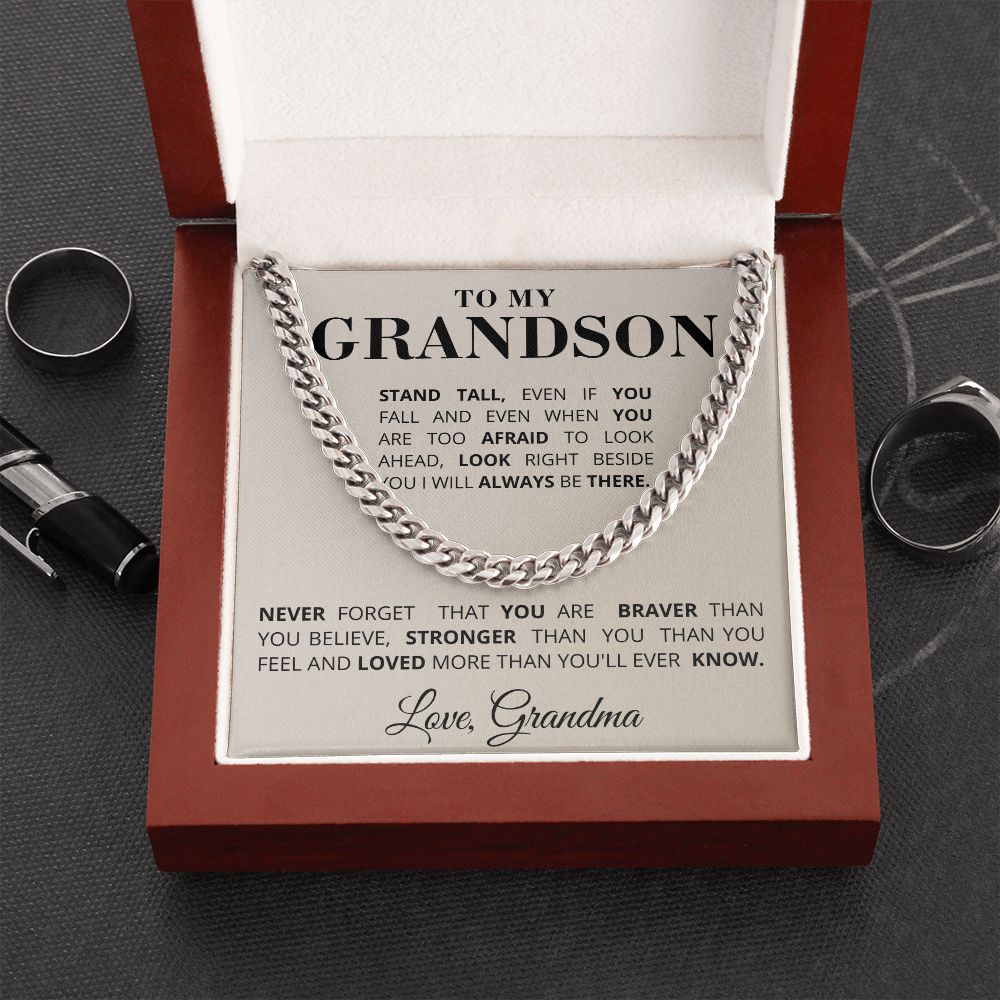 To My Grandson - Never Forget - Cuban Chain