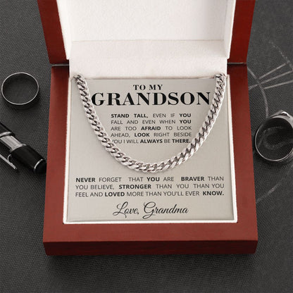 To My Grandson - Never Forget - Cuban Chain