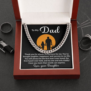 To My Dad My One And Only Cuban Link Chain Necklace for Men