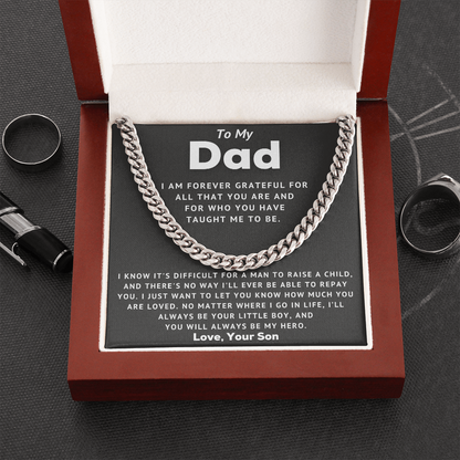 Necklace for Dad, Cuban Link Chain Necklace, Birthday Gift for Dad, Father's Day Gift, Best Gift Idea for Dad